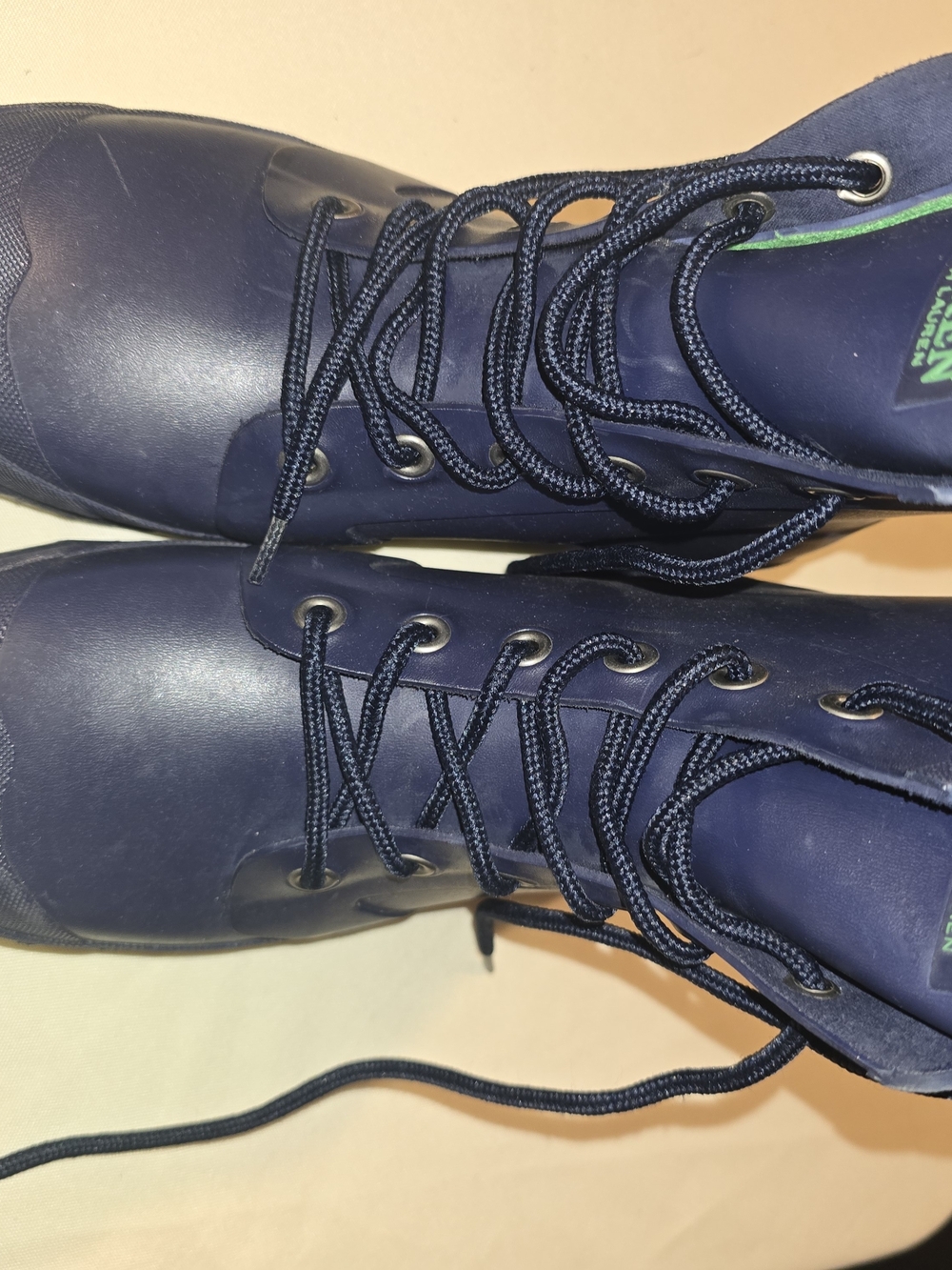 Ralph Lauren  Navy Lace-Up Rubber Boots